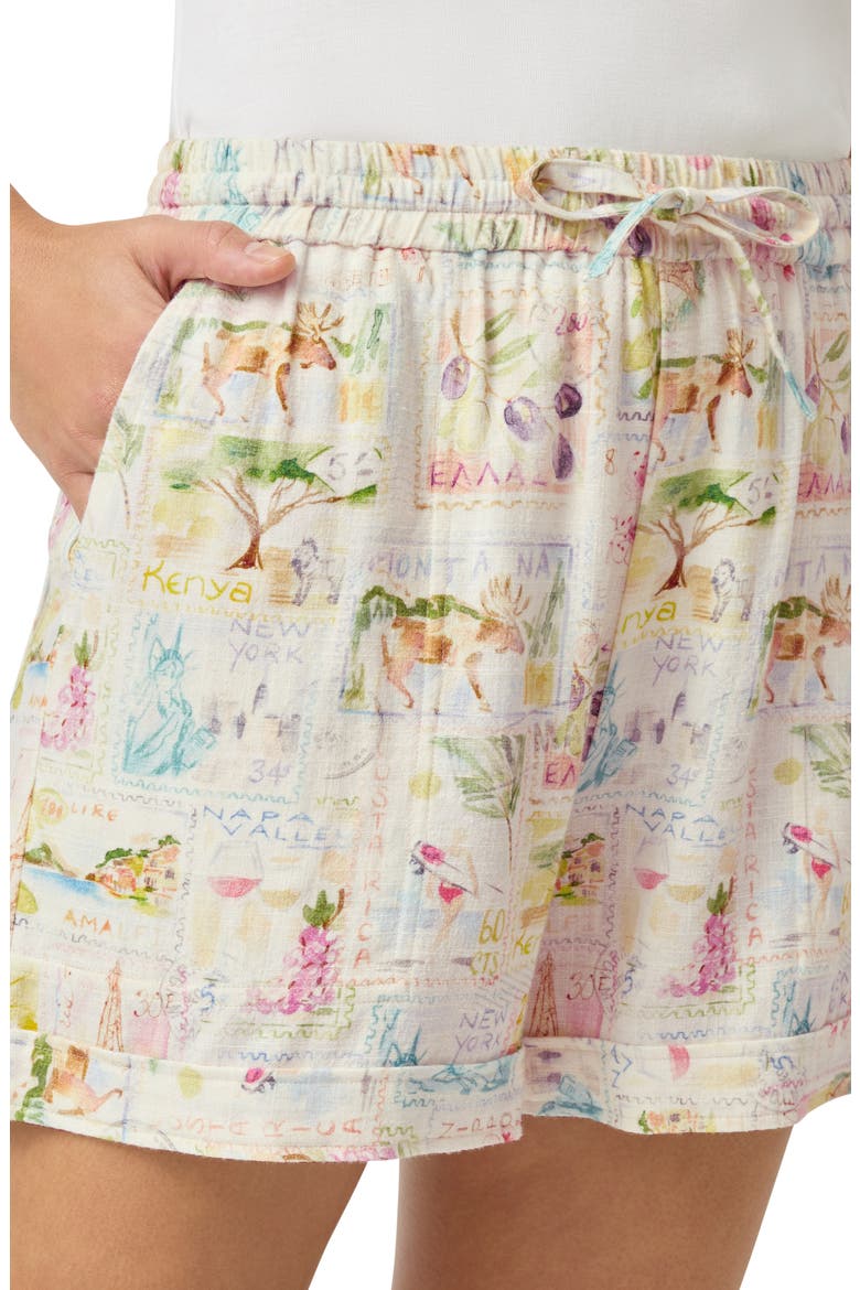 Coastal Postcard Shorts, Alternate, color, STAMP PRINT