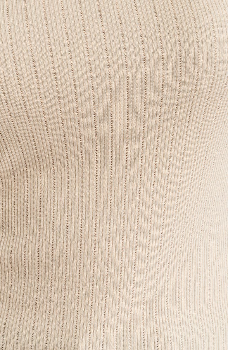 Treasure & Bond Pointelle Rib Crewneck Tank, Alternate, color, Beige Humus