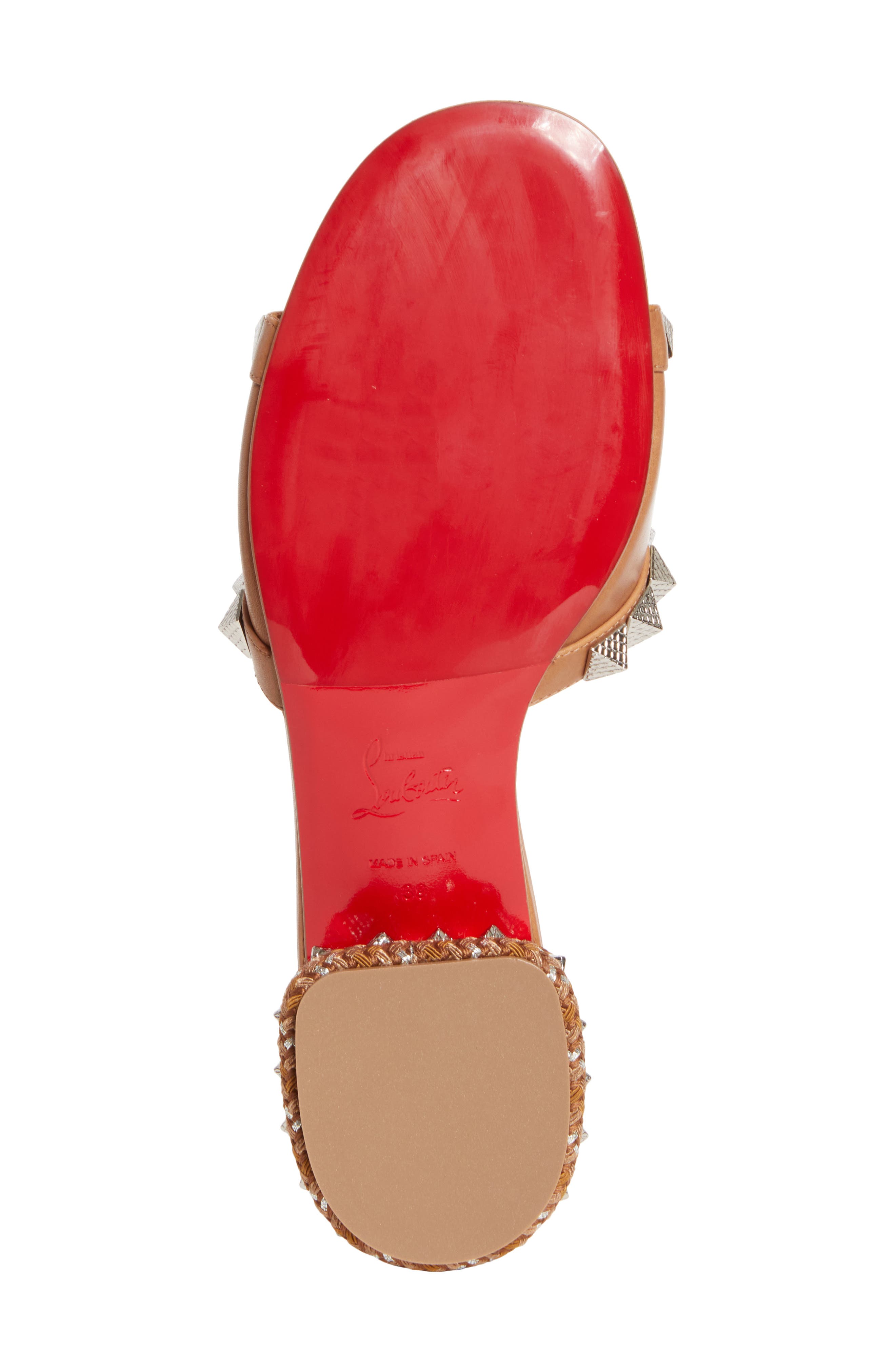 Christian Louboutin Pyramule Slide Sandal, Alternate, color, Terra/ Terra