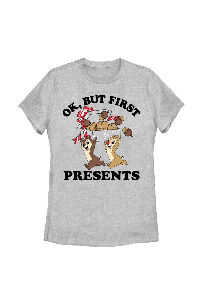 Women's But First Christmas Presents Short Sleeve Graphic T-Shirt, Main, color, Athletic Heather