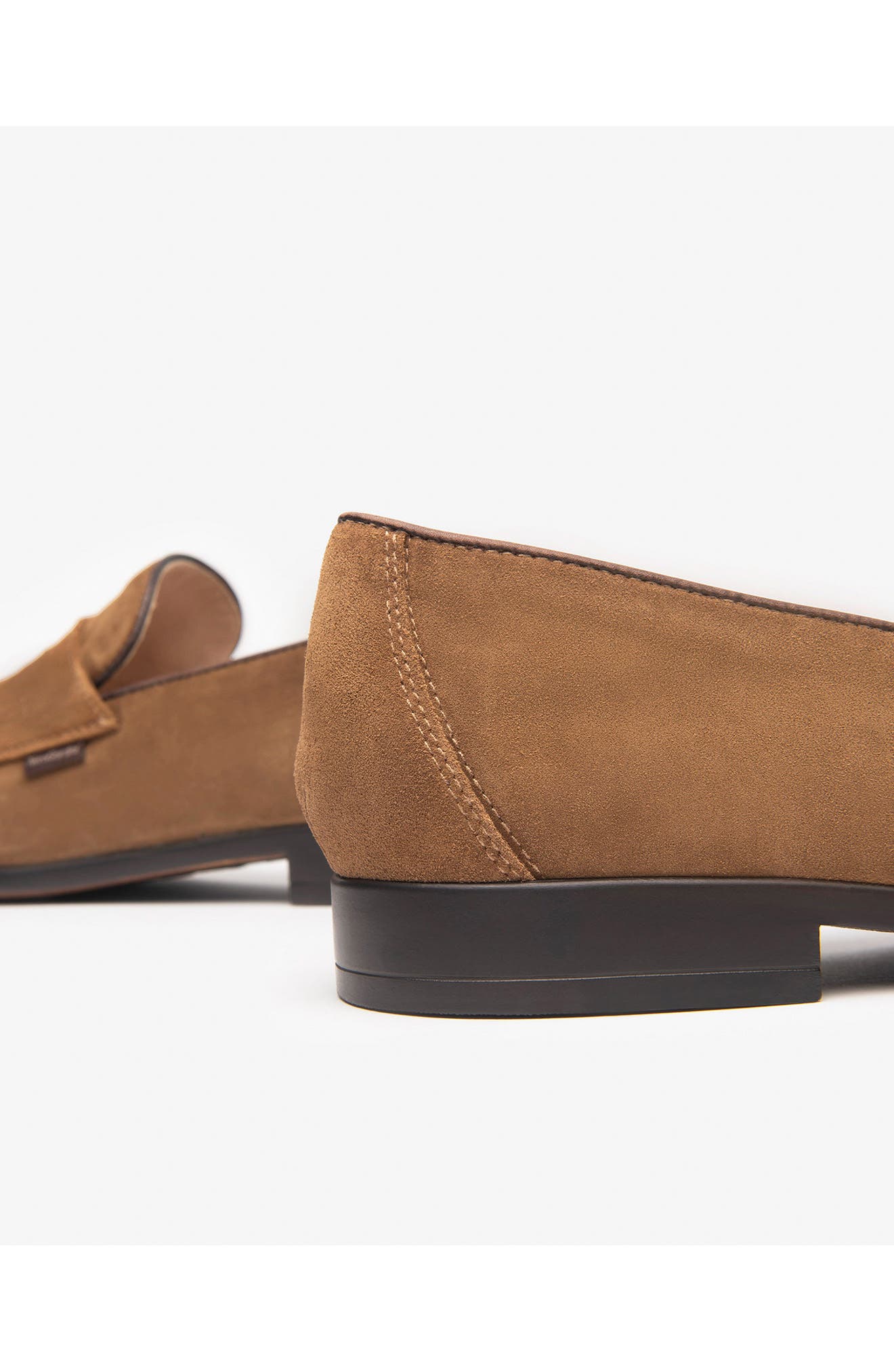 NeroGiardini Suede Slip-On Penny Loafer, Alternate, color, Camel