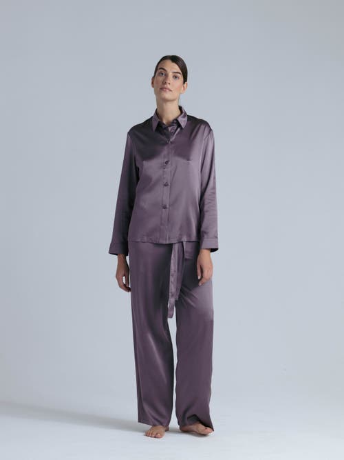Alas Silk Long Sleeve Shirt In Gray