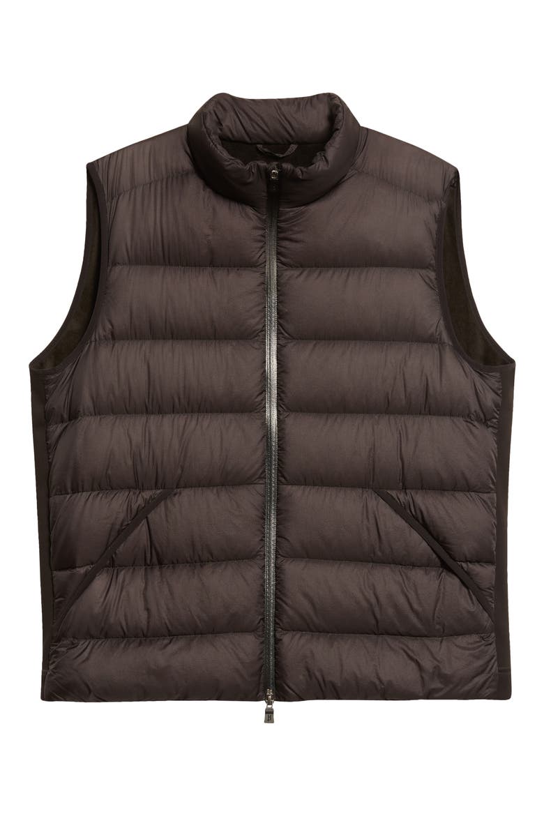 Quilted Front Down Vest, Alternate, color, BLACK