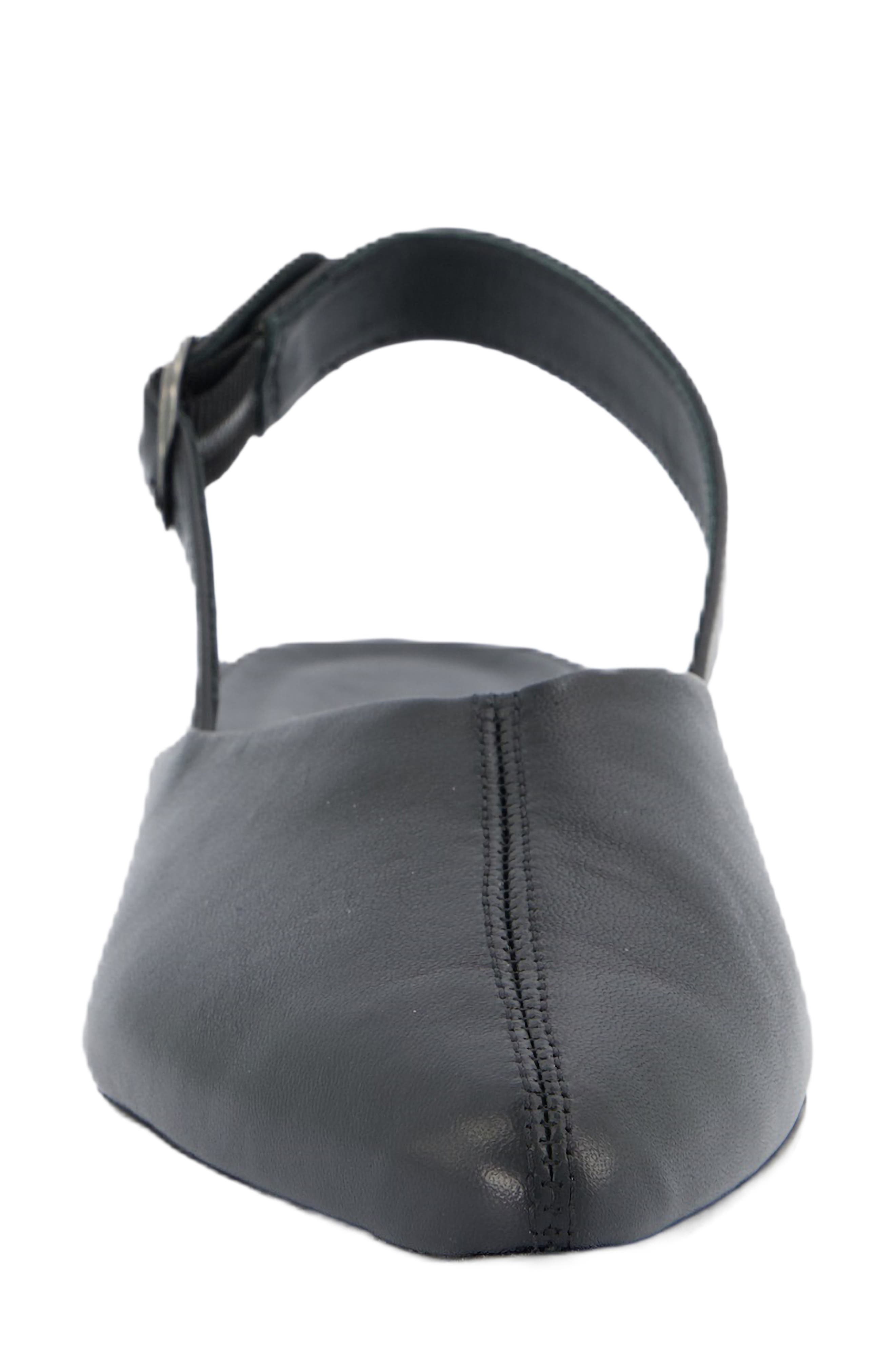 Paul Green Aladdin Slingback Point Toe Flat, Alternate, color, Black Soft Nappa