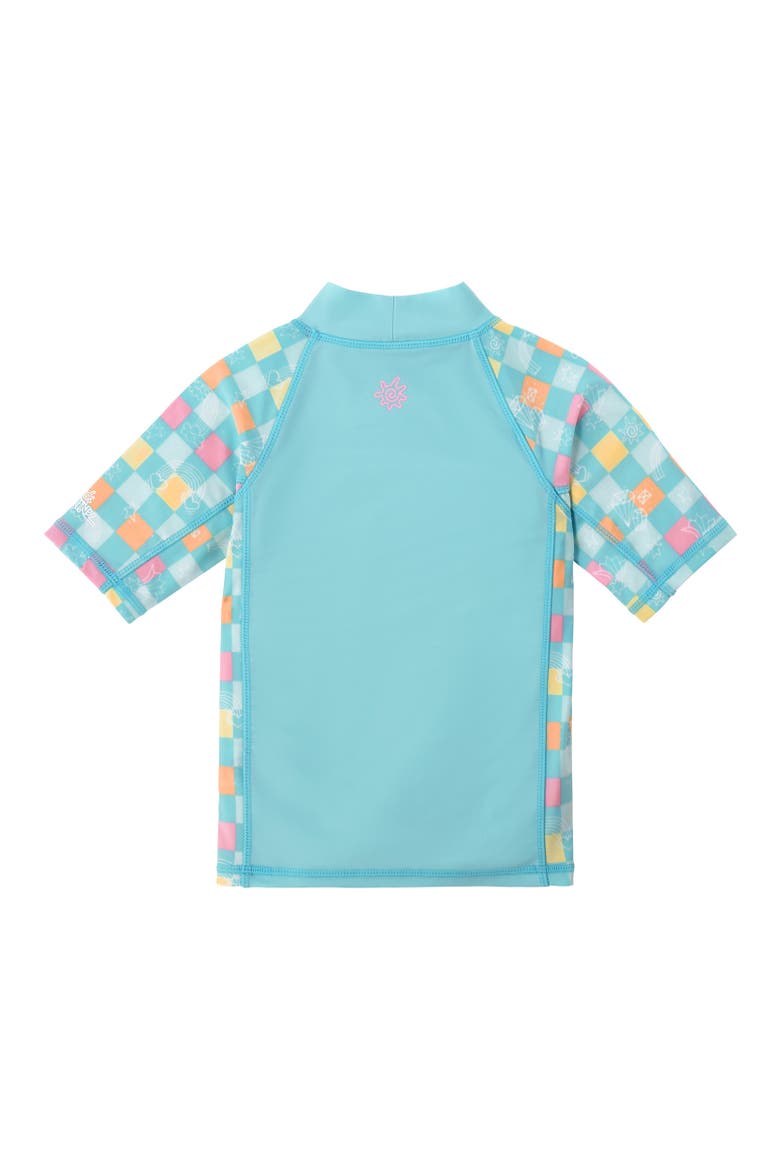Short Sleeve Sunny Swim Shirt, Alternate, color, Treasure Checkers