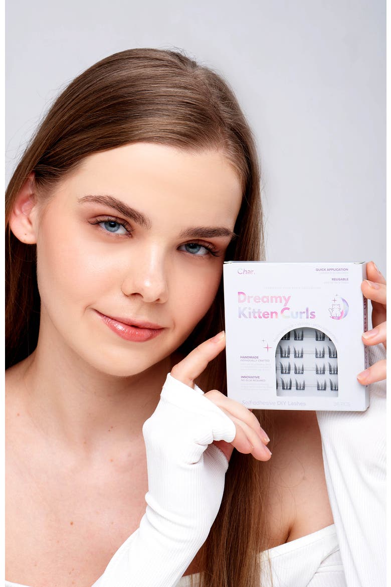 Purrfectly Pixie Paw Collection Pre-Glued Reusable Lashes with Curved Tweezer, Alternate, color, Black