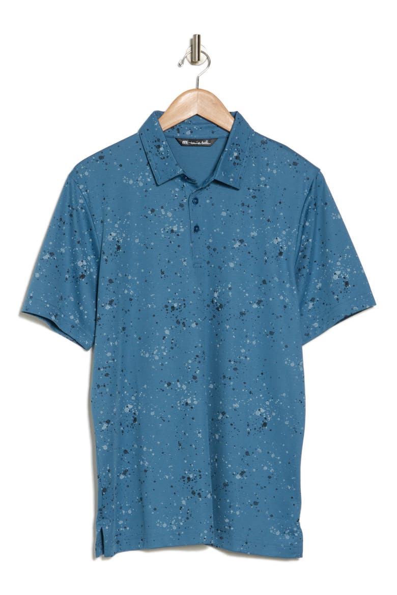 Splatter Print Polo, Alternate, color, STELLAR BLUE