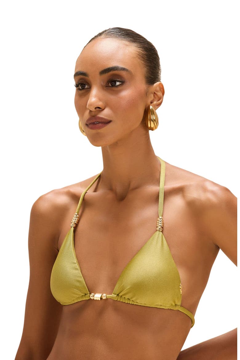 Jade Lycra Lace Bikini Top, Alternate, color, GREEN