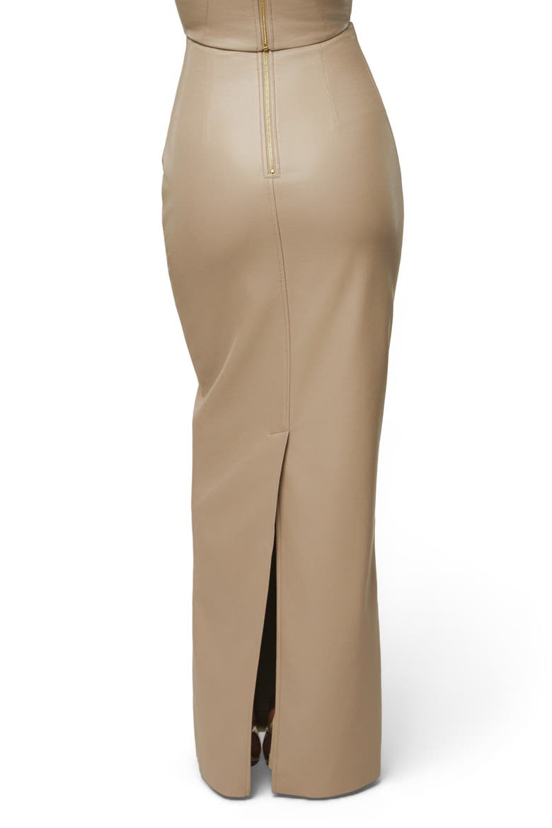Ace Faux Leather Maxi Skirt, Alternate, color, BEIGE