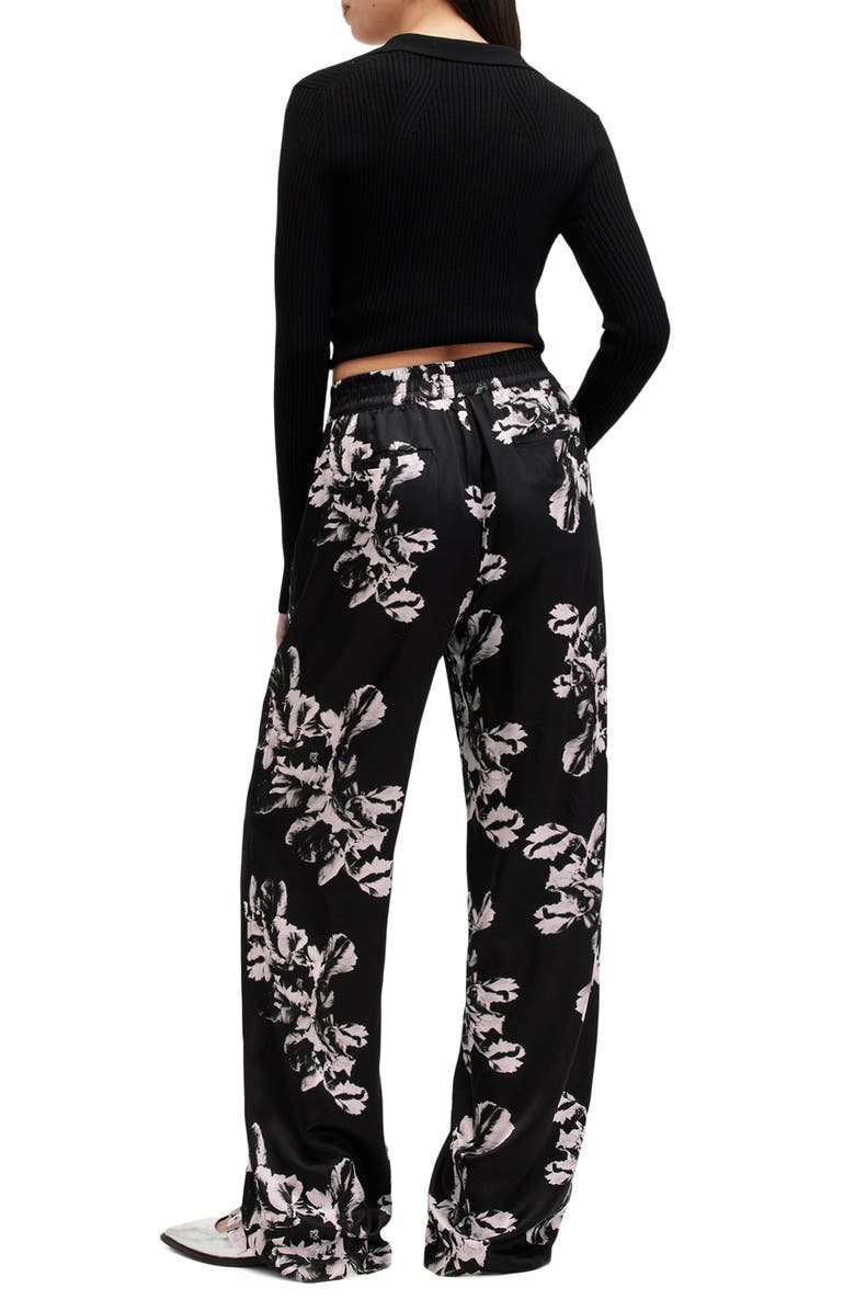 AllSaints Charli Floral Satin Pants, Alternate, color, 