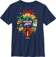 MINECRAFT Boy's Minecraft Wreath Spread Joy  Graphic T-Shirt
