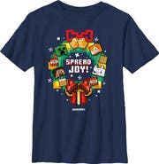MINECRAFT Boy's Minecraft Wreath Spread Joy Graphic T-Shirt