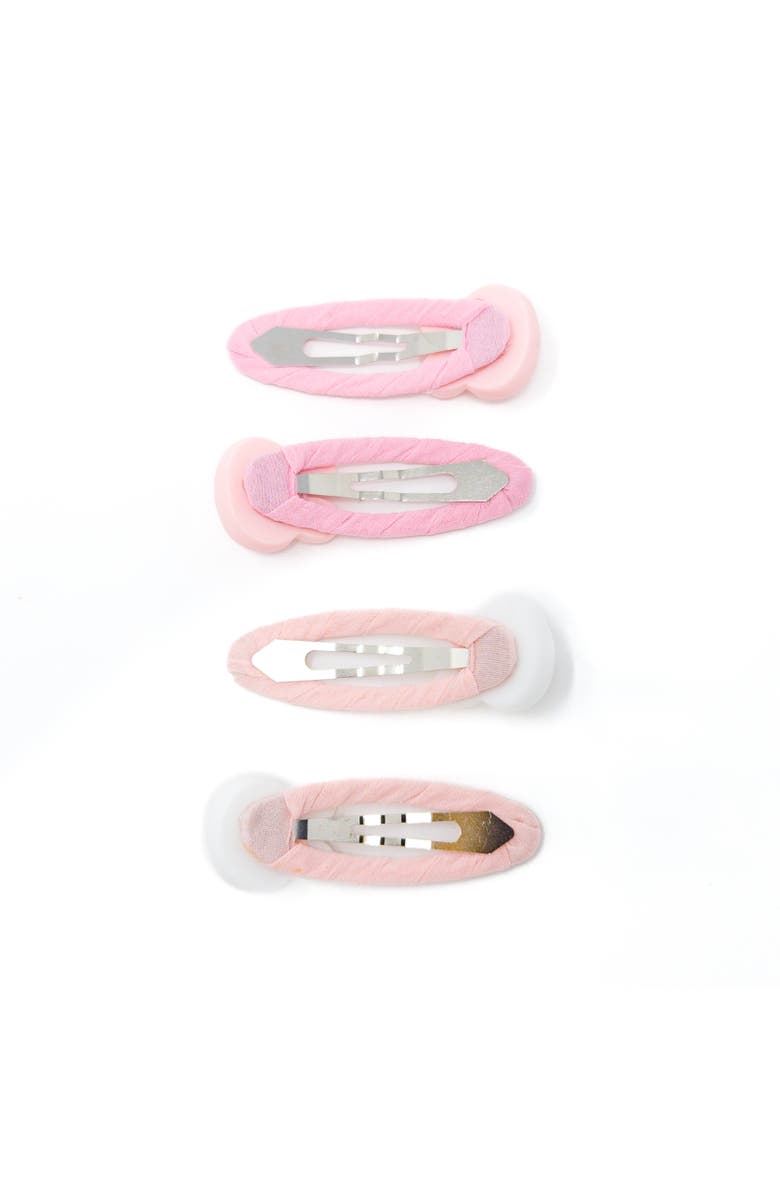 Puttisu 4pc Bunny Hug Snap Clip Set, Alternate, color, Baby Pink 
Pastel Pink