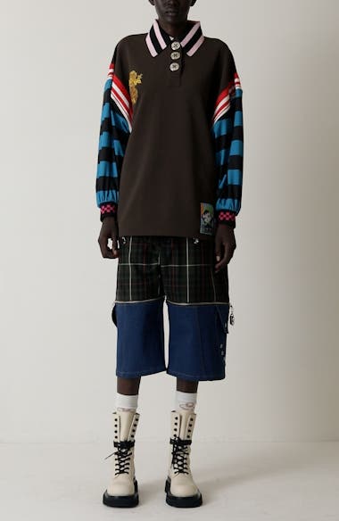 Chopova Lowena Tartan Extension Shorts with Detachable Denim