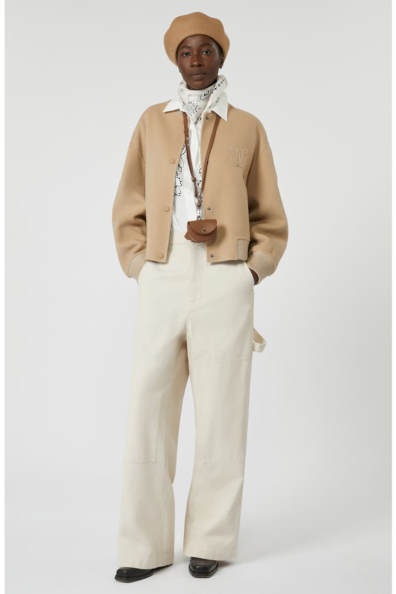 Zelante Virgin Wool Blend Bomber Jacket (Women) | Nordstrom