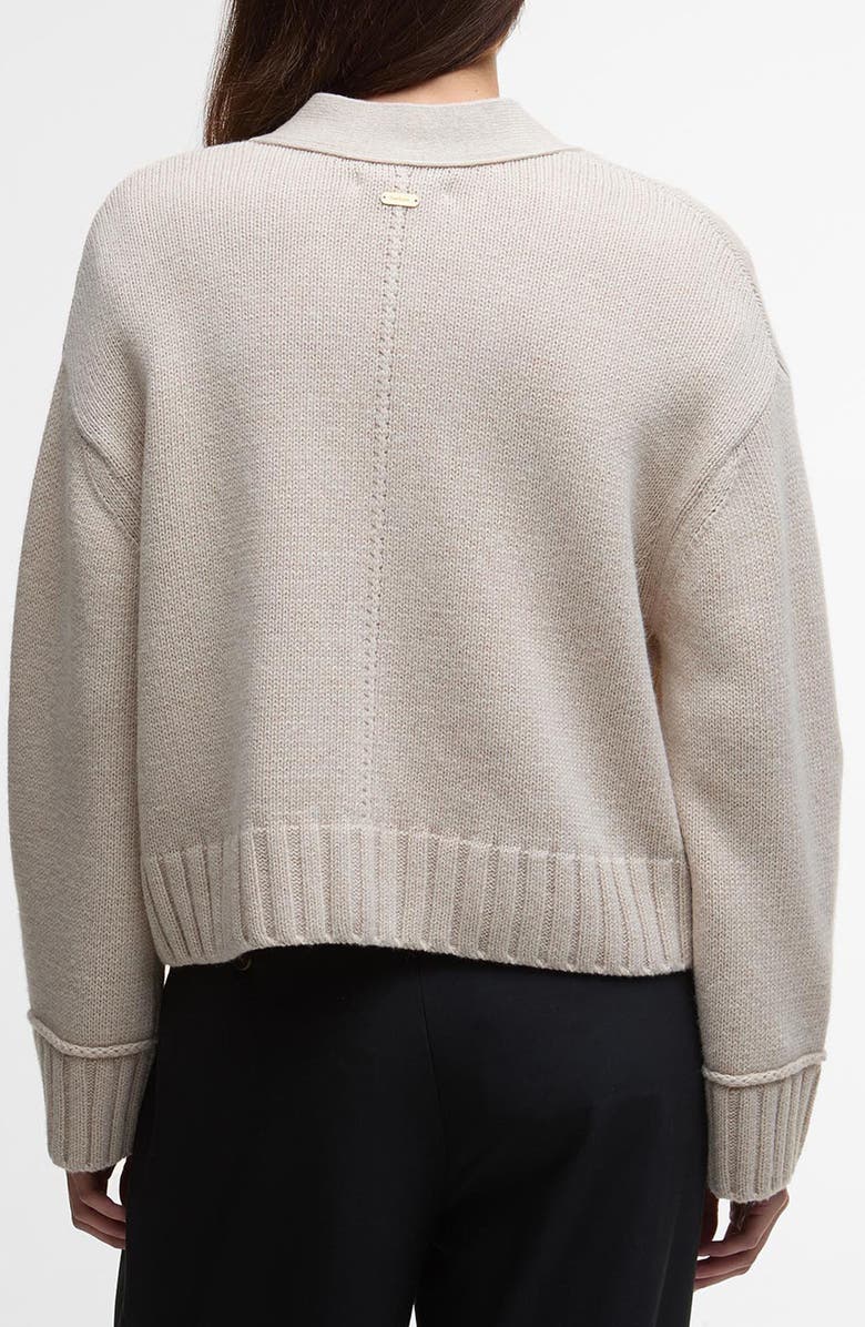 Barbour Faye Cotton & Wool Blend Cardigan, Alternate, color, Oatmeal