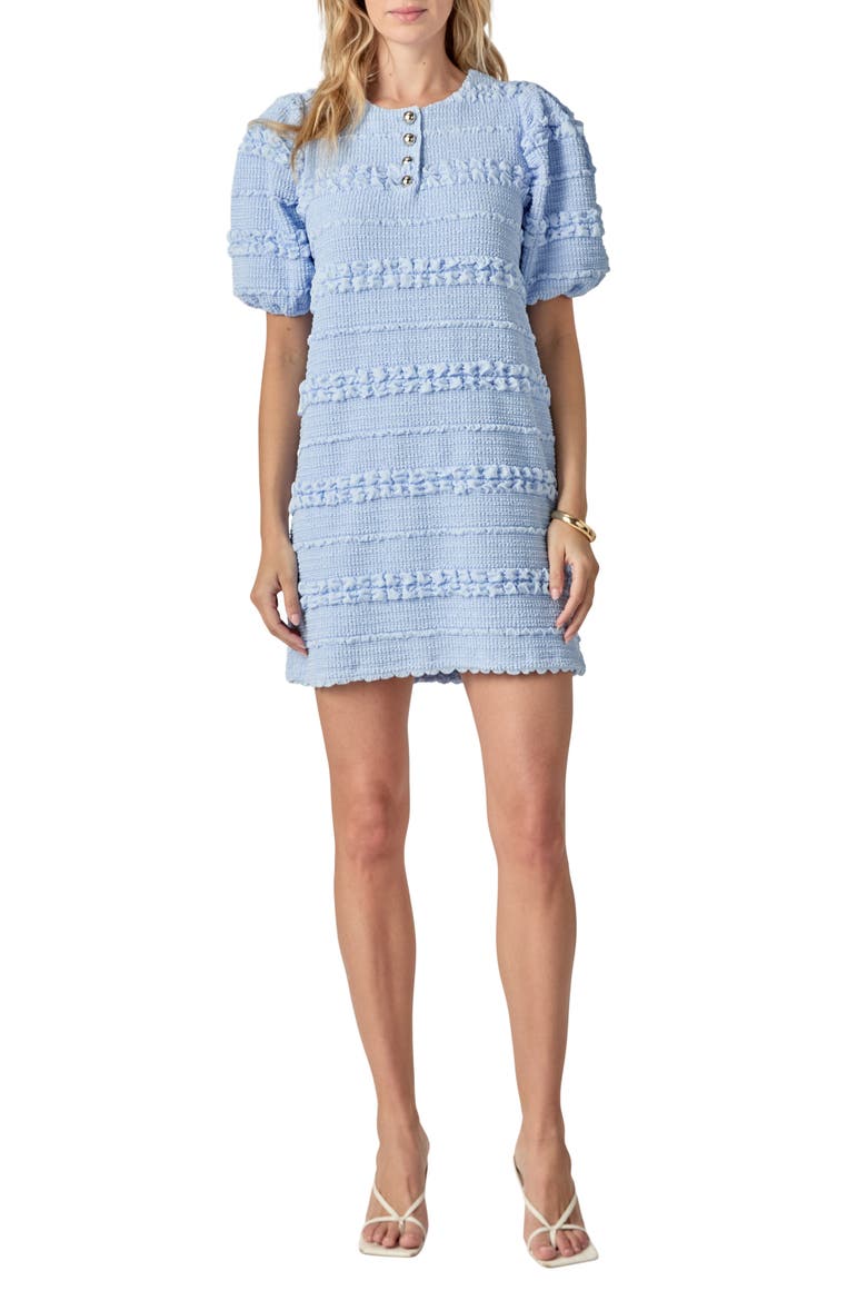 Smocked Minidress, Main, color, POWDER BLUE