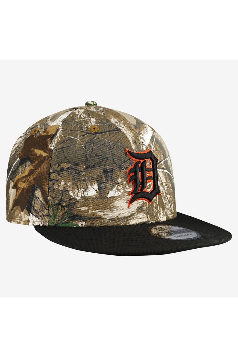 Men's New Era Camo Detroit Tigers Realtree Orange Pop 9FIFTY Snapback Hat, Alternate, color, Camo