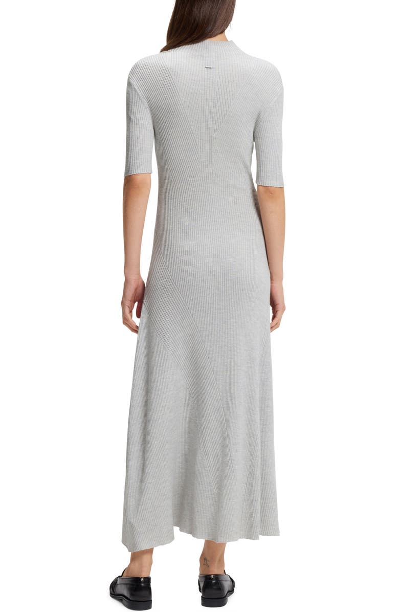 BOSS Farie Rib Wool Maxi Sweater Dress, Alternate, color, Silver Grey Melange