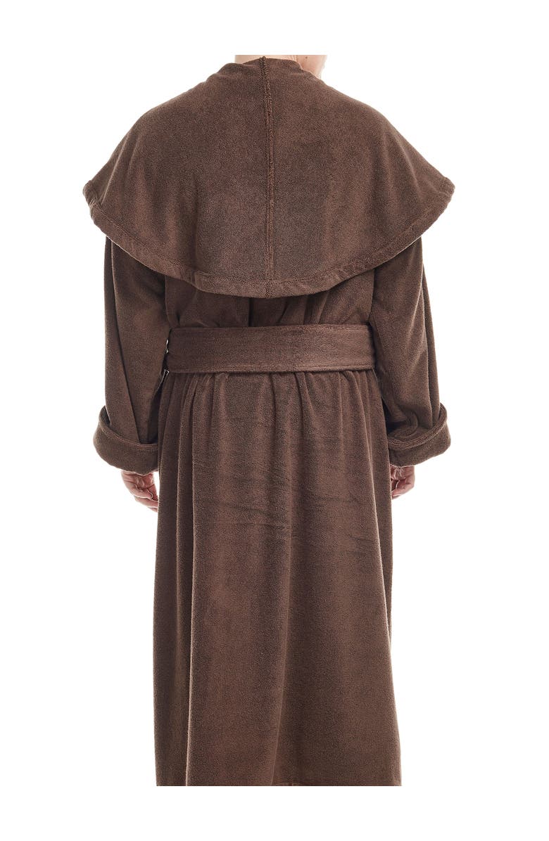 ARUS Men's Monk Style Full Length Long Terry Cotton Bathrobe, Alternate, color, Brown