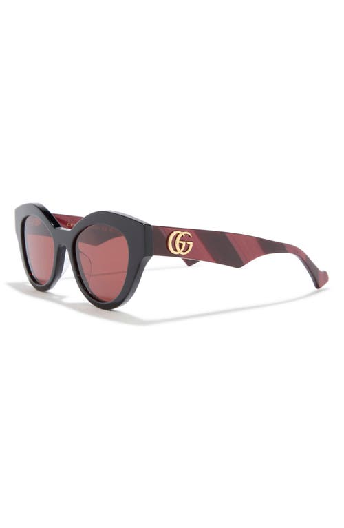 Gucci Core 51mm Cat Eye Sunglasses In Brown