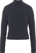 Versatile Dolman Cable Knit Leather Shoulder Sweater