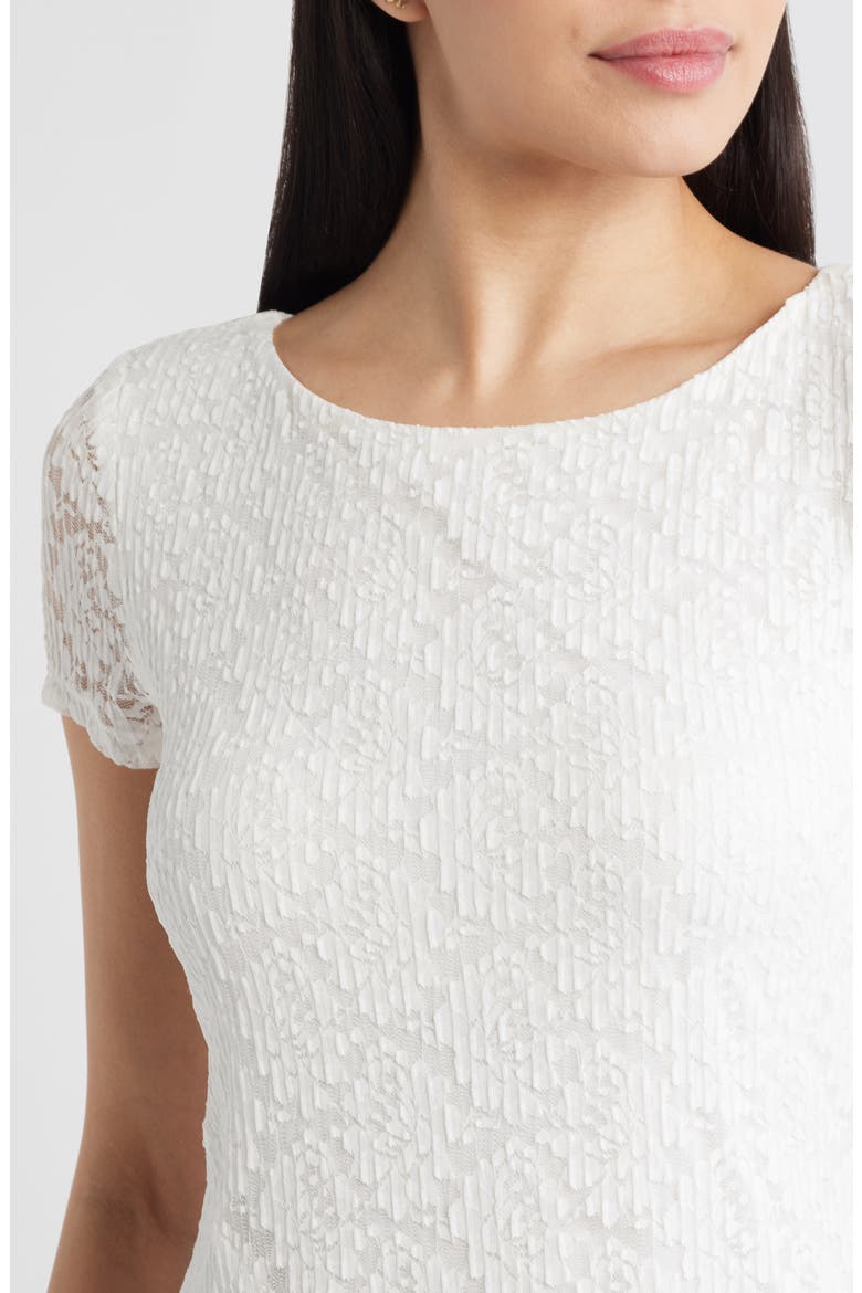 Lace Midi Dress, Alternate, color, WHITE