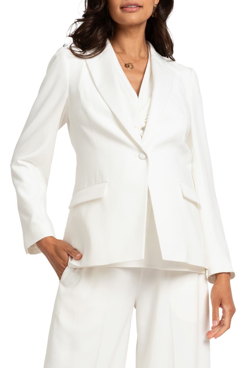 Tuxedo Maternity-to-Nursing Blazer, Main, color, WHITE
