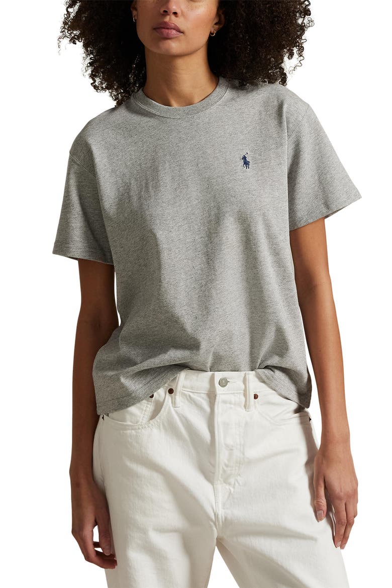 Relaxed Cotton T-Shirt, Main, color, COBBLESTONE HEATHER