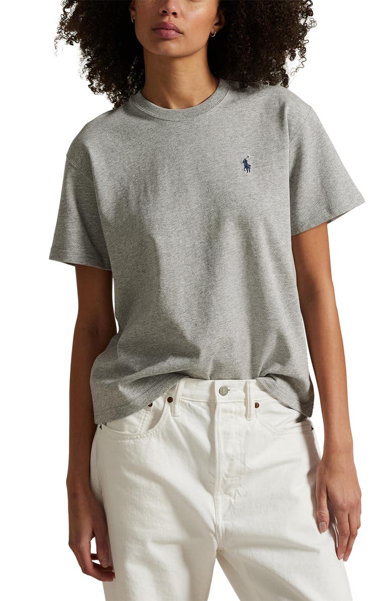 Polo Ralph Lauren Relaxed Cotton T-Shirt, Main, color, Cobblestone Heather