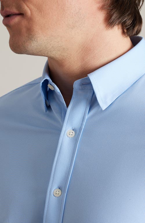 Rhone Commuter Slim Fit Performance Button-up Shirt In Blue Mini Windowpane