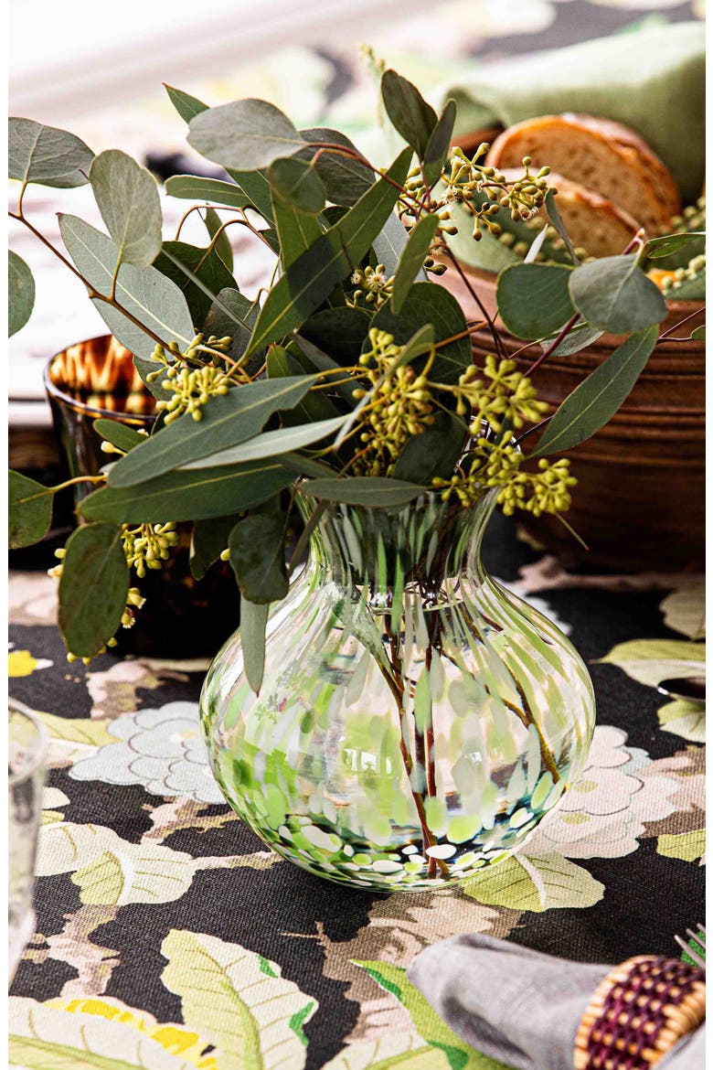 Puro 6-Inch Tortoiseshell Pattern Glass Vase, Alternate, color, GREEN