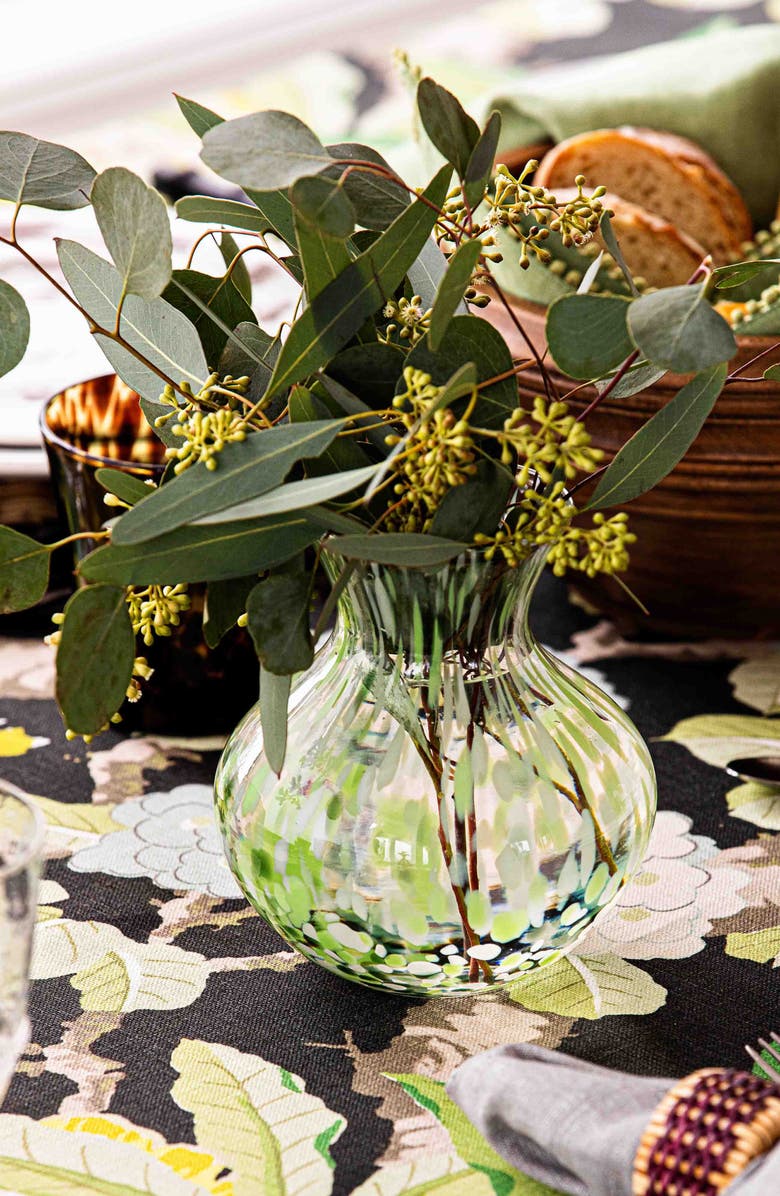 Juliska Puro 6-Inch Tortoiseshell Pattern Glass Vase, Alternate, color, Green
