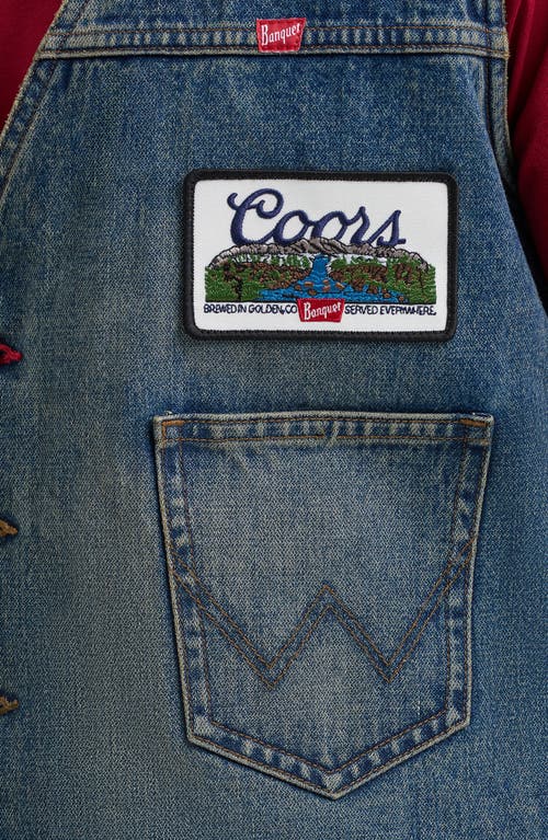 Wrangler Embroidered Denim Vest In Blue