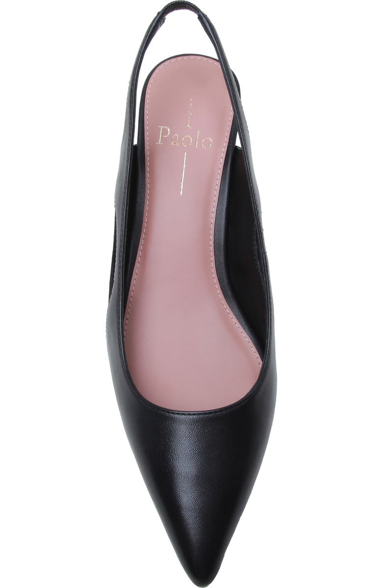 Linea Paolo Corley Pointed Toe Slingback Pump, Alternate, color, Black Napa/ Kid Sue