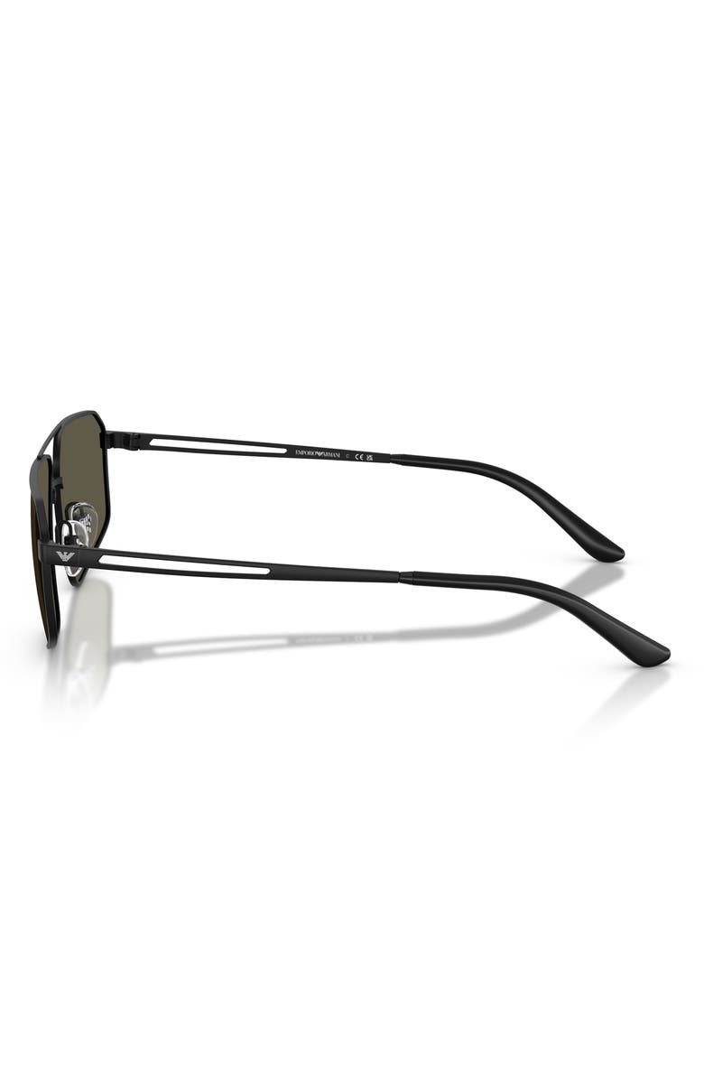 Emporio Armani 59mm Aviator Sunglasses, Alternate, color, Matte Black / Dark Grey