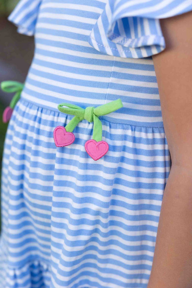 Stripe Knit Dress With Heart Cherries, Alternate, color, Blue/White