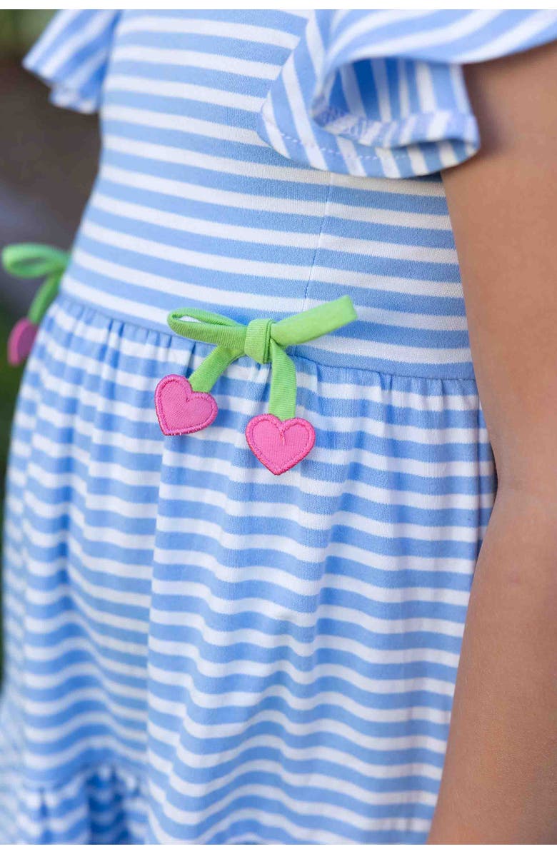 Florence Eiseman Stripe Knit Dress With Heart Cherries, Alternate, color, Blue/White