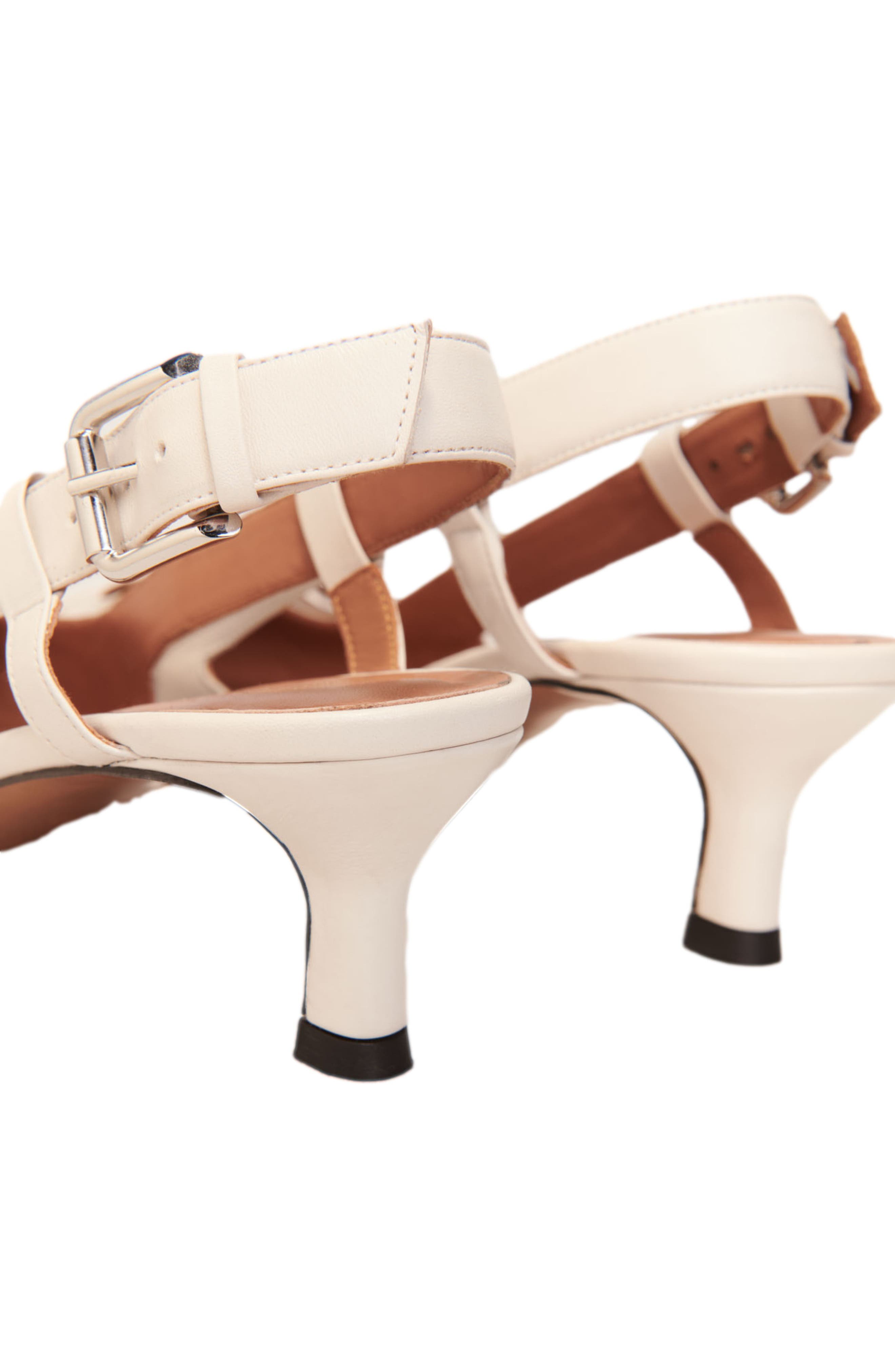 Double buckle slingback pump, Alternate, color, White