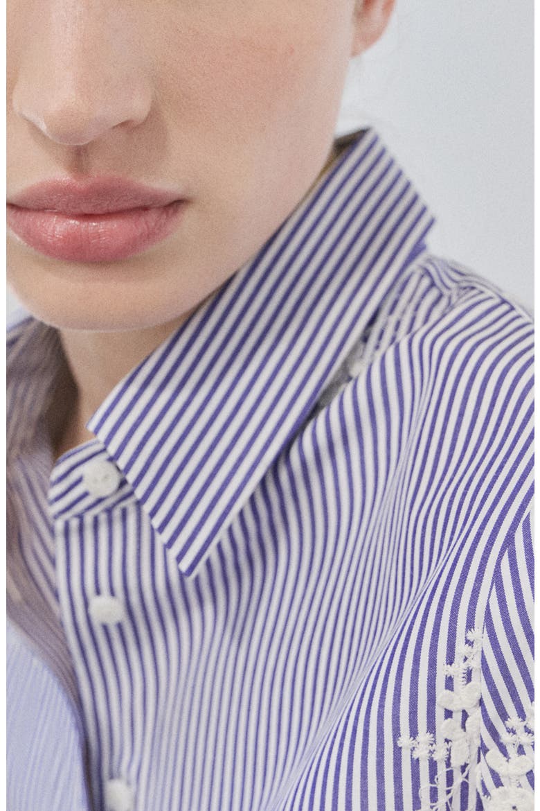 Embroidered Stripe Shirt, Alternate, color, SKY BLUE