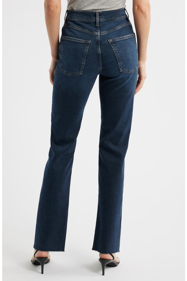 RFD Raw Hem High Waist Straight Leg Jeans, Alternate, color, DEEP WATERS