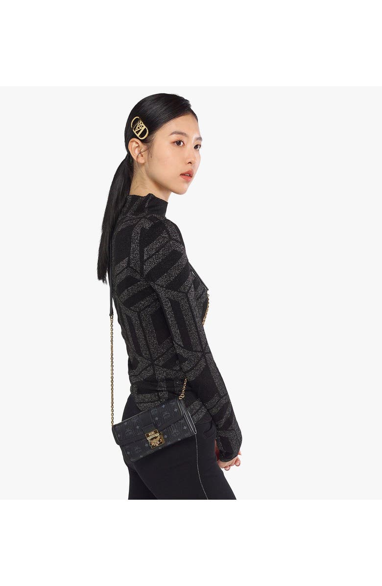 MCM Tracy Chain Wallet in Visetos, Alternate, color, Black