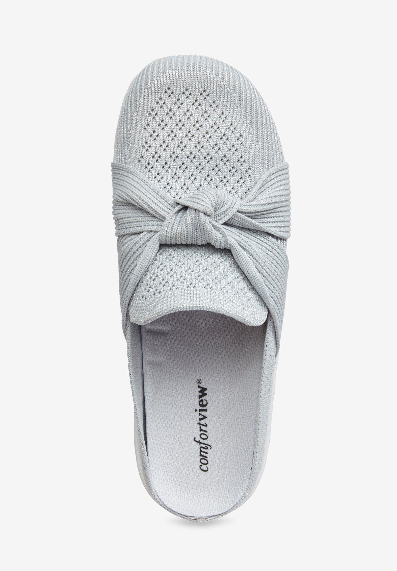 Comfortview The Gwyneth Arch Support Slip On Mule, Alternate, color, Silver Metallic