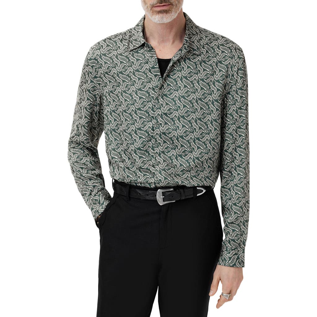 John Varvatos Rodney Hidden Placket Button-up Shirt In Gray