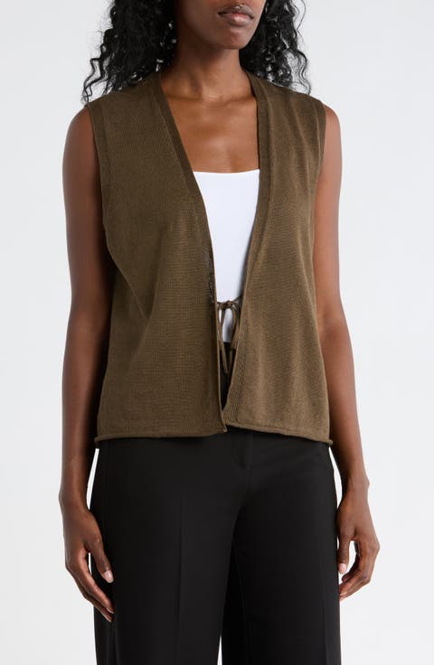 Tie Front Sweater Vest