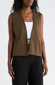 Eileen Fisher Tie Front Sweater Vest
