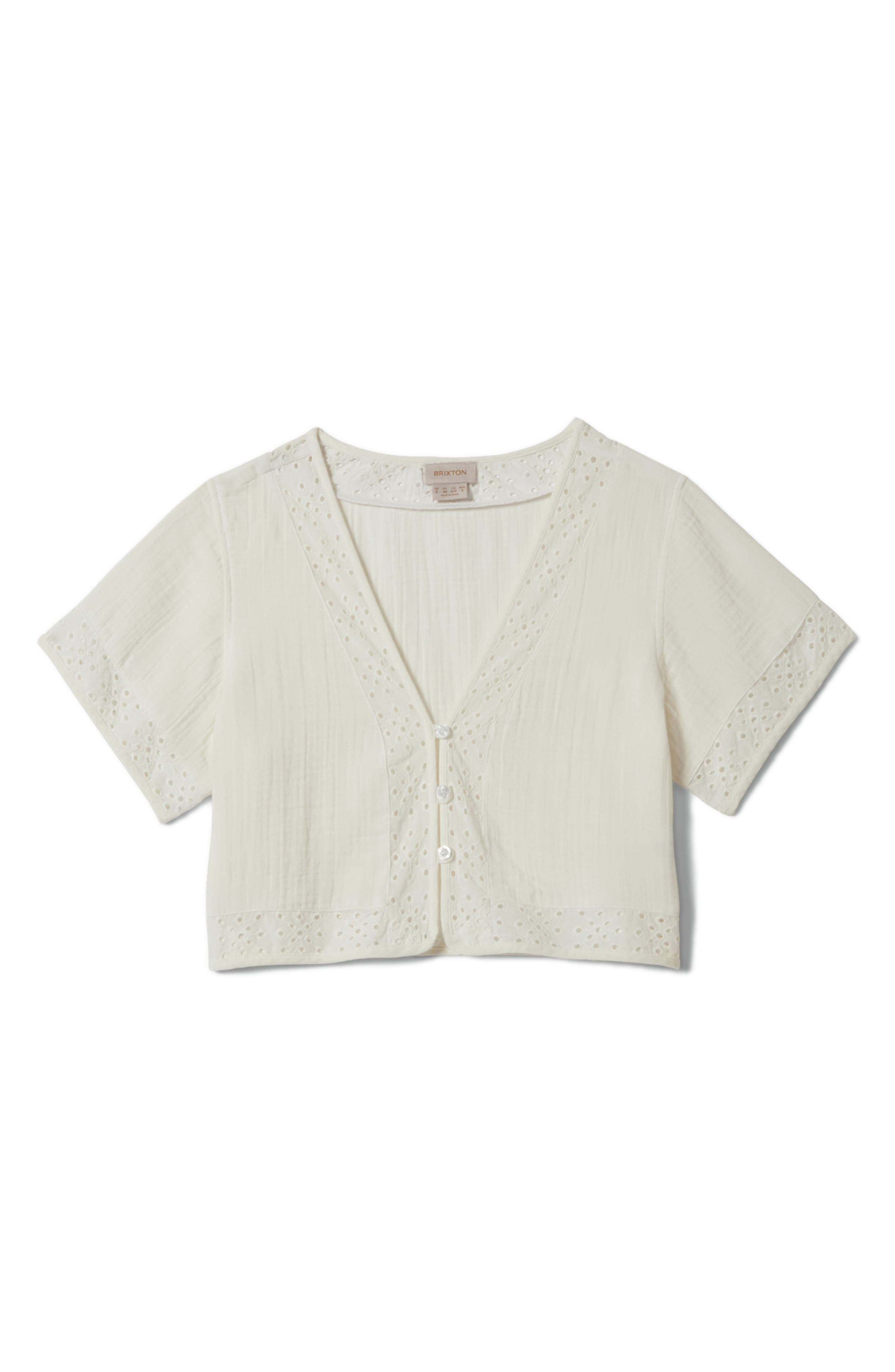 Seaside Eyelet Trim Crop Top - image 2