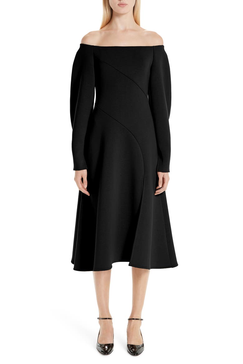 Off the Shoulder Dress, Main, color, BLACK