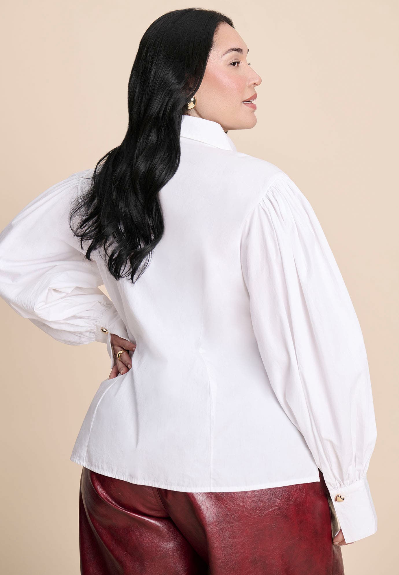 Poet Sleeve Button Up Shirt - image 2