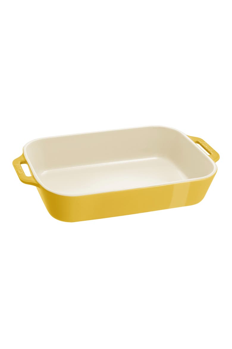 3-Piece Ceramic Rectangular Baking Dishes, Alternate, color, CITRON